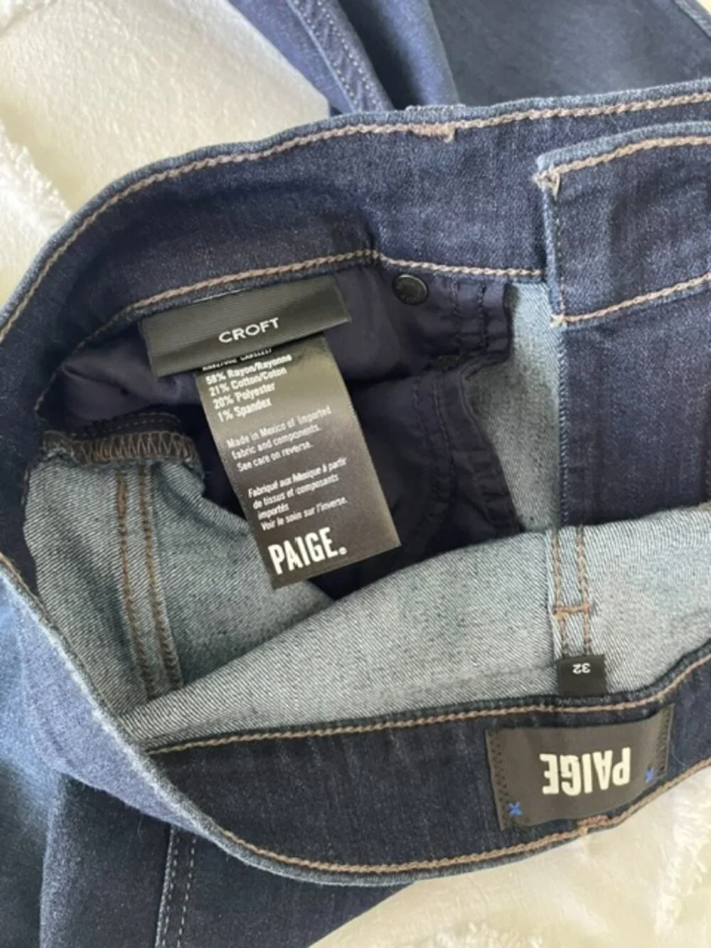 Men's PAIGE Transcend Croft Skinny Jeans Dark Blue - Size 32 - NWT